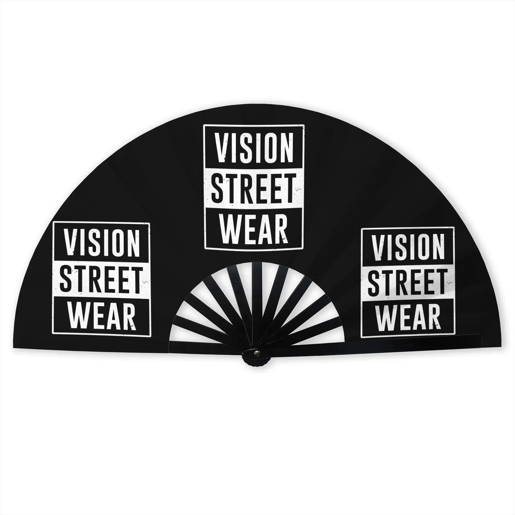 Visiones-Street Wear Portable Pocket Fan Camping Vintage Skate Polyester Folding Fan Chinese Dance Handheld Cooling Fans