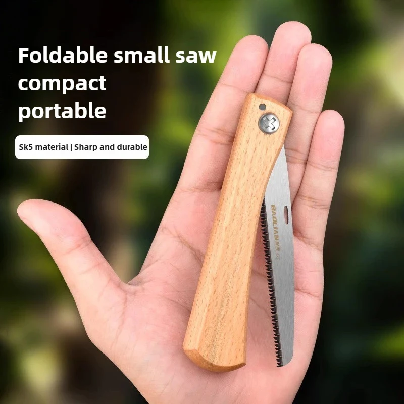 

Mini Folding Manual Saw Non-slip Wooden Handle Pull Foldable Saw Flush Cut Trim Saw for Handsaw Woodworking Plastic Cutting Tool