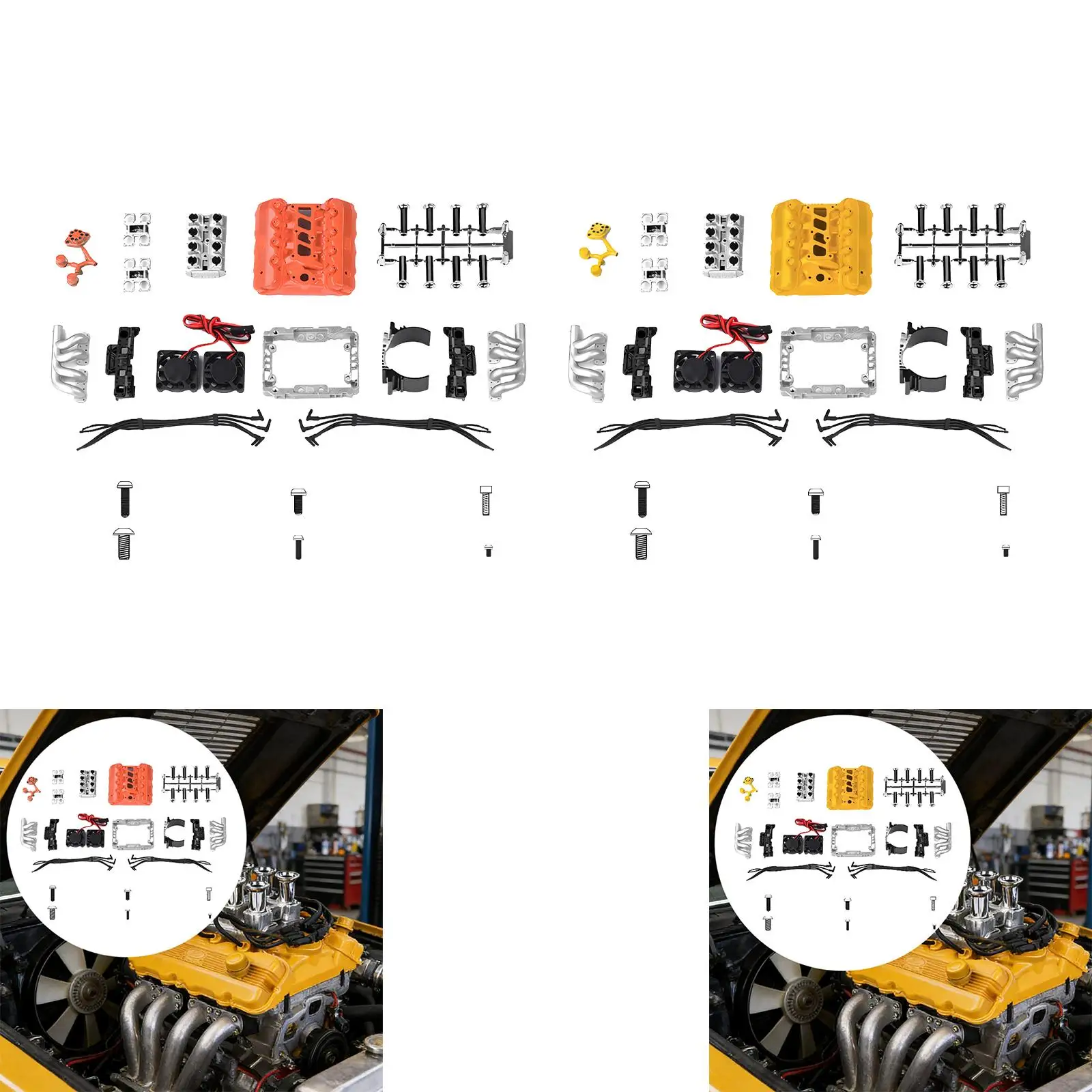 

Realistic RC Motor Hood with Dual Fans Aluminum Alloy Scale Engine Cover for 1/10 RC Rally Car Chassis Upgrade