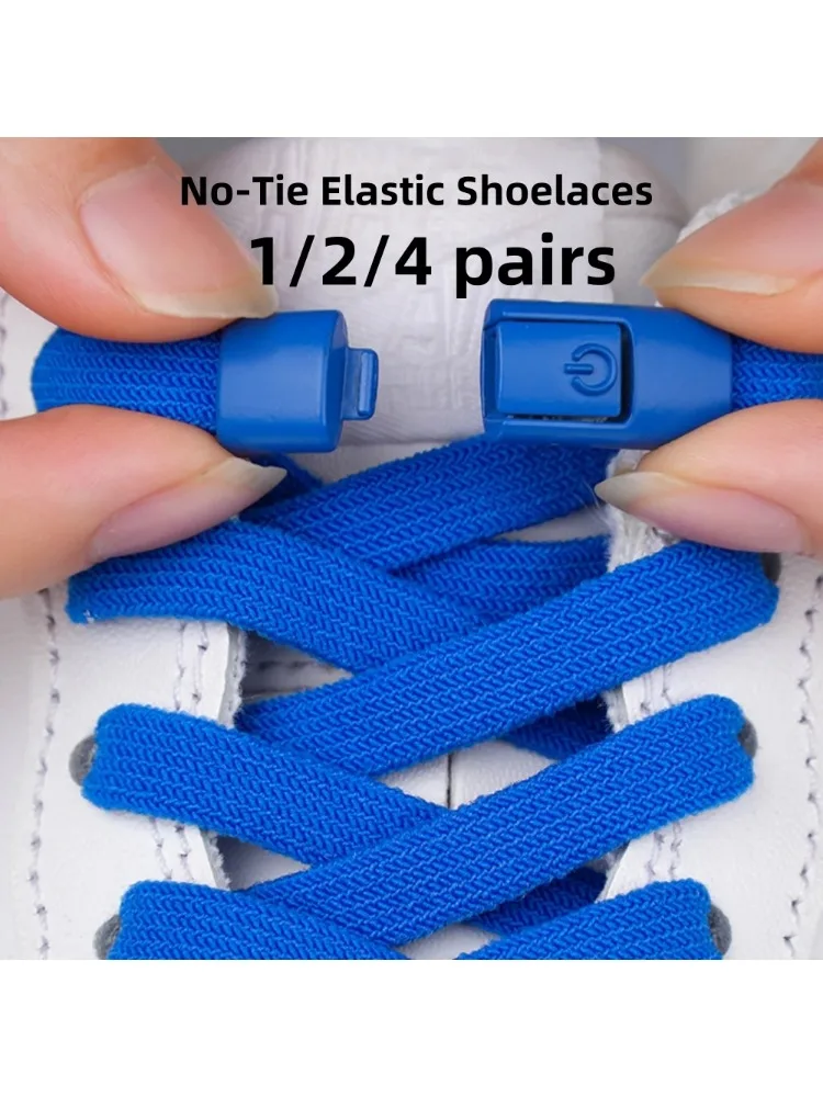 1/2/4 paires de lacets élastiques sans cravate avec serrure – lacets de chaussures paresseux en élasthanne de 115 cm 8 mm pour baskets lacets extensibles à enfiler rapides