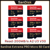 SanDisk V30 Extreme PRO Micro SD 32GB 64GB 128G 256G 512GB 1TB UHS-I Memory Card TF Card 200MB/s C10 U3 4K for Camera Steam Deck