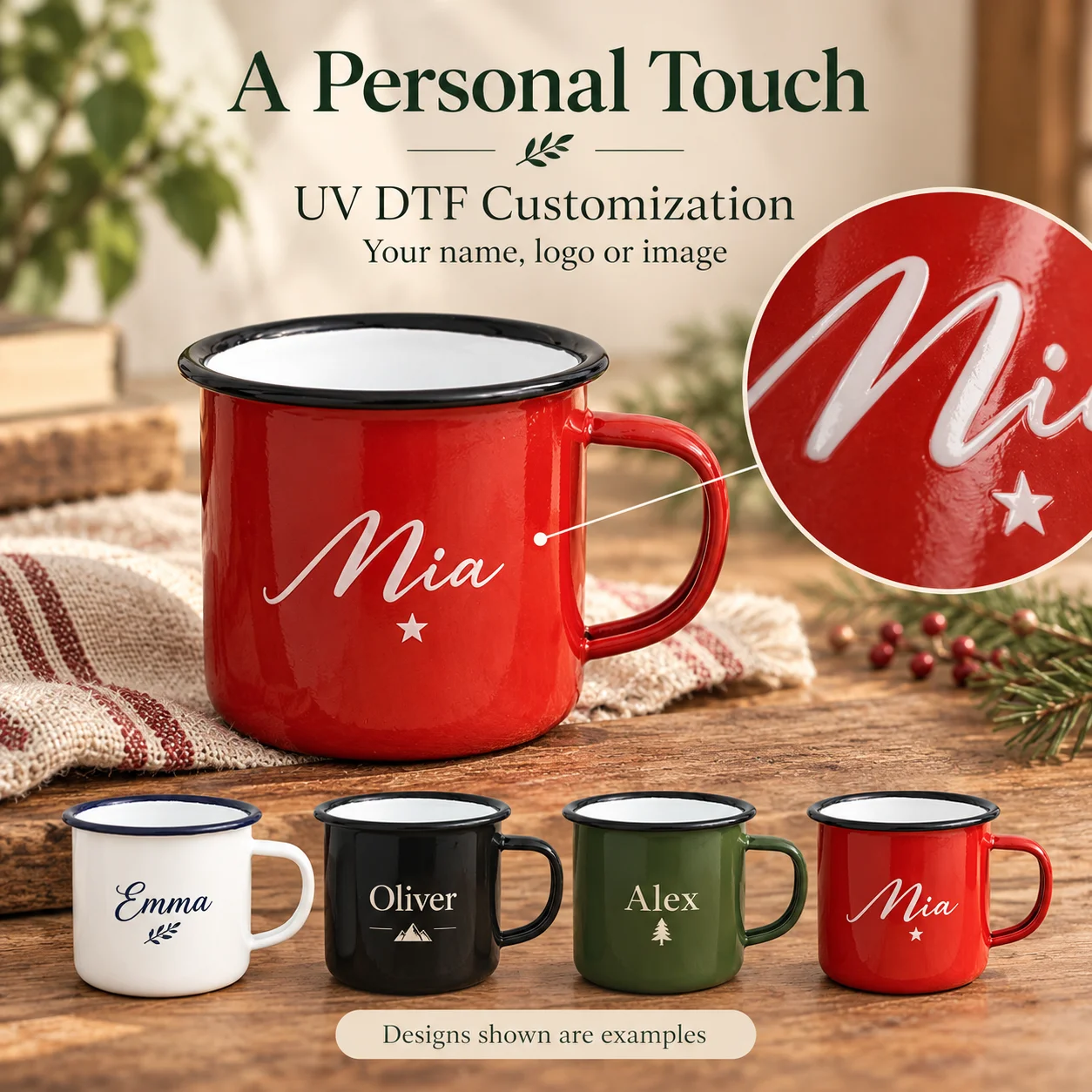 Özel 4'lü Set Emaye Kupa Vinta - Coffee Tea Images incelemesi ve fiyatı