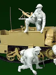 1/35 레진 피규어 모델 키트, 미조립 및 미도색 모델, 타이어 브렌 앤 푸르보예, 영국 노르망디, 주인 1944 (2 피그)