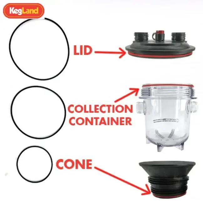 KegLand 3pcs/set Silicone O-ring Seal Gasket for Collection Container Beer Brewing