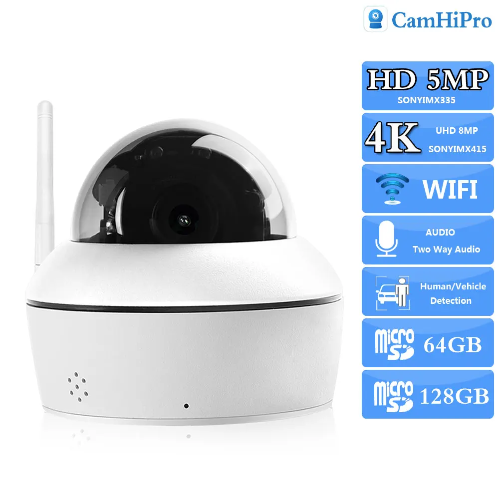 H265 Sony415 4K 8MP Wireless Security Surveillance IP Camera Wifi Dome 5MP Two Way Audio Outdoor IR Night Version SD Card Slot