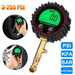 Car Tire Pressure Gauge 3-255PSI Heavy Duty Backlight LCD Display Digital Air Pressure Inspection Tool for Car Trucks Bikes