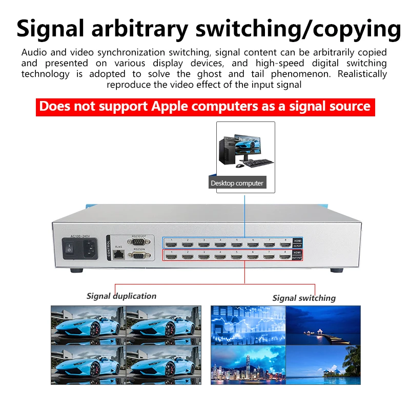 Matrix Switch For HDMI 2.0 8x8 8x16 4x4 16x16 4K 60Hz HDCP2.2 Profesional Rack Splitter 8in 8out Audio Video Switcher Mobile app