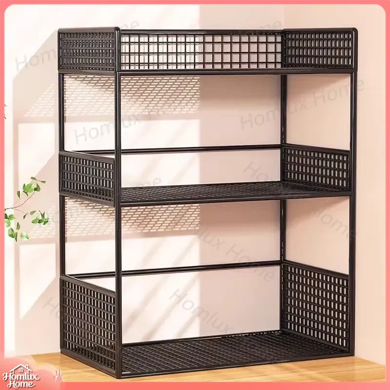 Multi-layer Desktop Storage Rack for Study Desk Dorm Room Organizer Iron Bookshelf Holder Small Space Desk Organizer Office