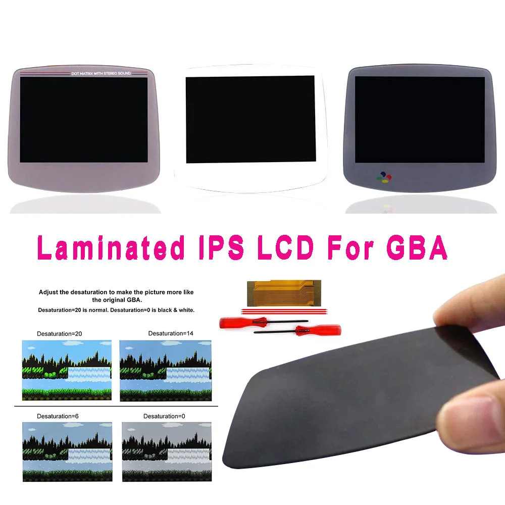 

HISPEEDIDO V5 Ламинированный IPS LCD-экран с подсветкой 720x480 для GBA, комплект для Game Boy Advance, ретро-дисплей с пиксельным разрешением.