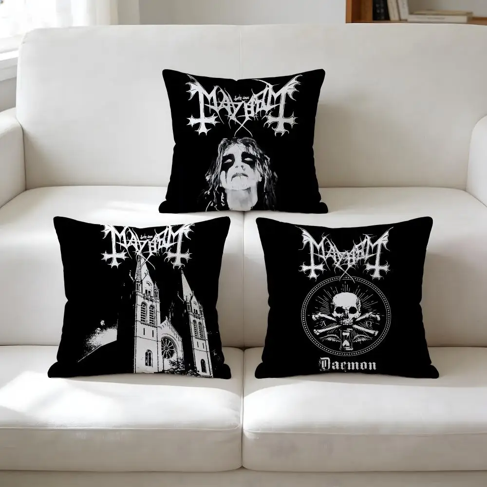 Rock Band M-mayhem Cushion Cover Breathable Short Plush Pillow Case Wrinkle-Resistant Machine-Washable For Easy Care