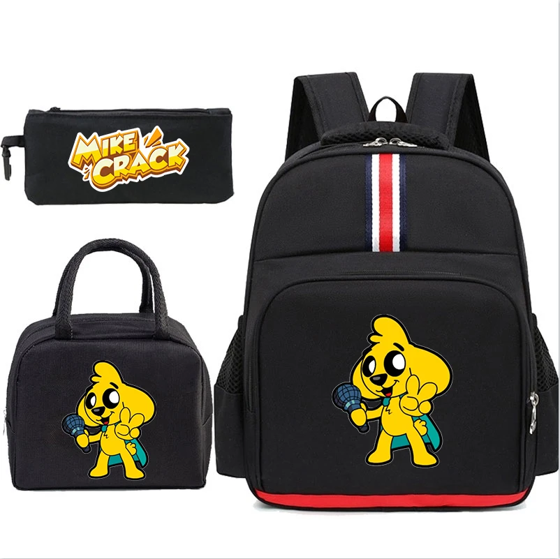 

3Pcs/set Mikecrack Printed Backpack for Girl Boy Student with Lunch Bag Kids Rucksack Children Casual School Bag Anime Backpack