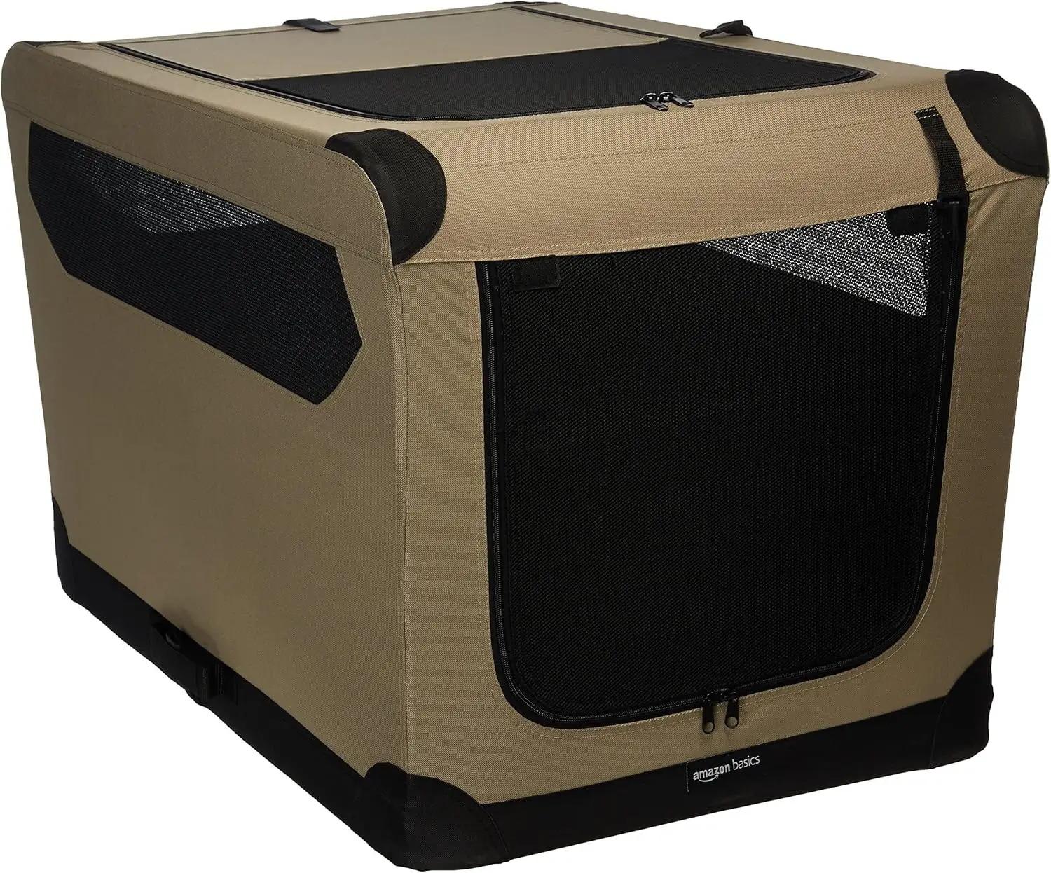 

Soft-Sided Folding Pet Crate for Cats, Dogs, Rabbits - Portable Collapsible 36 Inch Tan