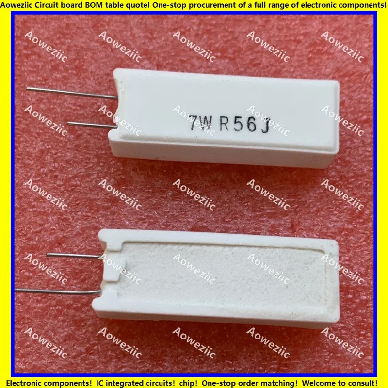 10 шт./лот 7WR56J 7W0.56ΩJ RX27-5 SQM Вертикальное сопротивление цемента 7W0.56 Ом RJ Керамическое сопротивление Точность ± 5% Сопротивление мощности