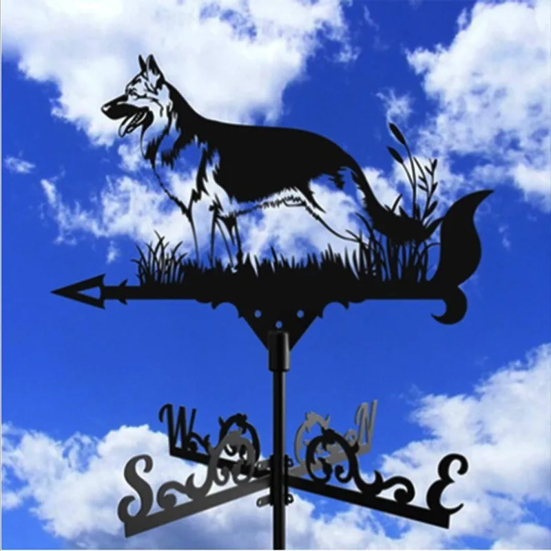 Metal Weathervane Silhouette Art Vane Standing Decor Roof WeatherVane Garden Yard Decoration For Shed Home Fence