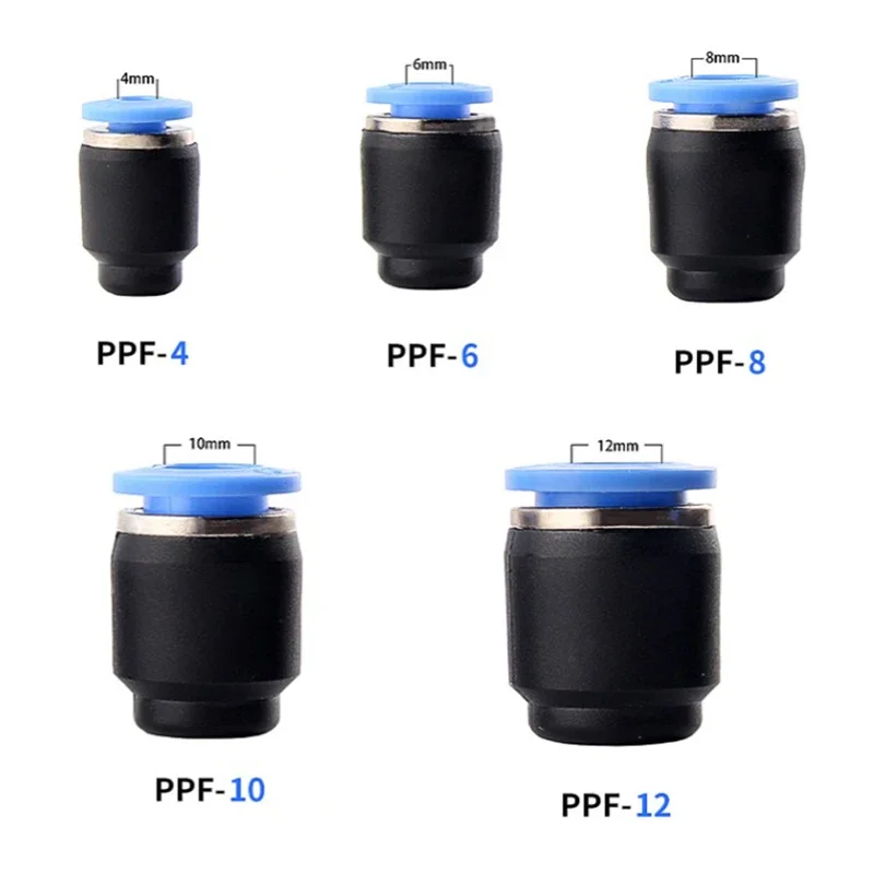 5PCS Pneumatic Connector Plug Pipe Cap Plastic PPF 4mm 6 8 10 12 14 MM  Prevent Air From Flowing Out Air Hose Sealing Connector