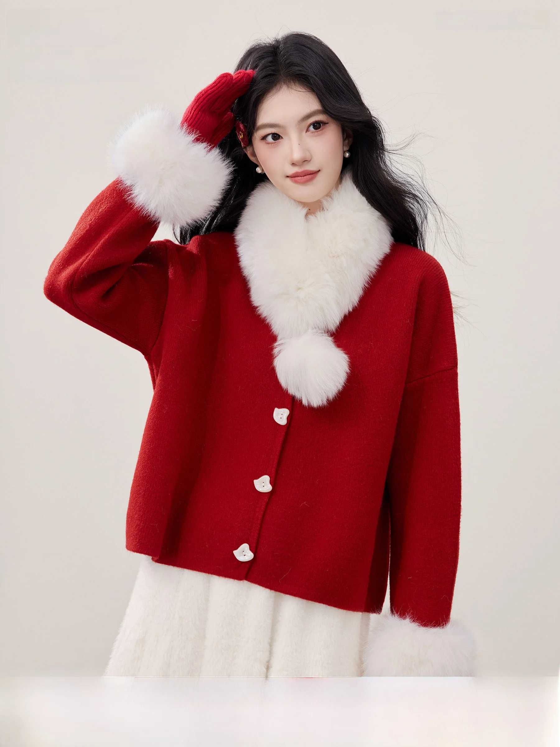 

Вязаный свитер Lingjiu для женщин: осенне-зимний, мягкий, уютный, свободный кардиган с длинными рукавами и пуговицами