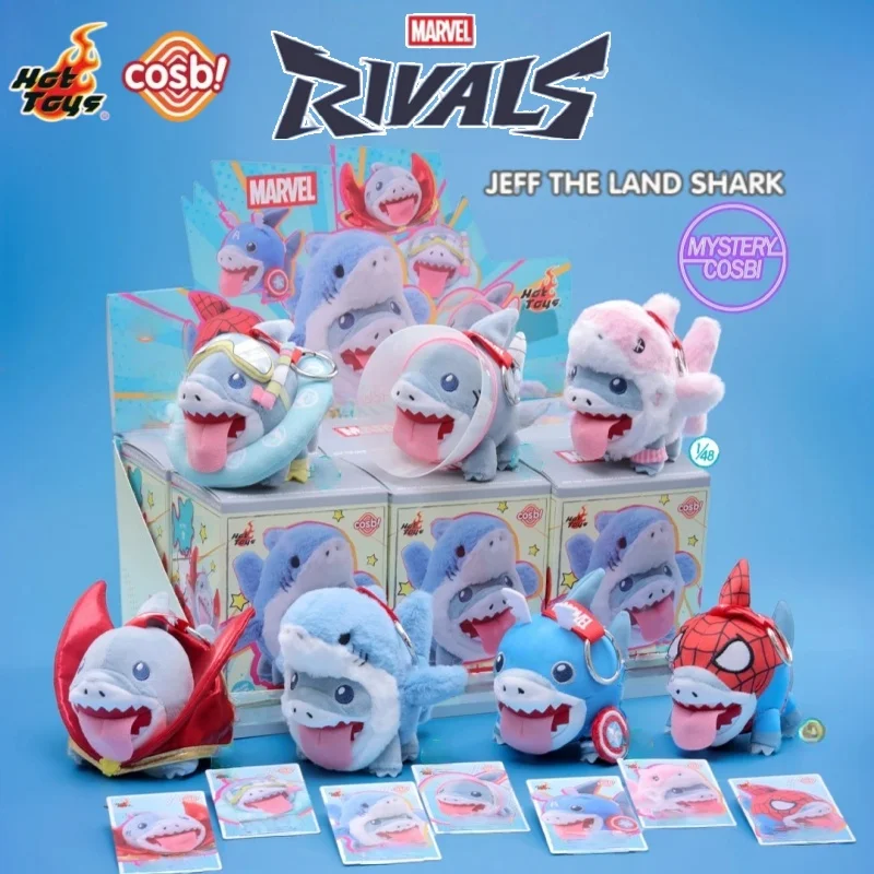 

New Hot Toys Cosbi Marvel Rivals Jeff The Land Shark Keychain Blind Box CA DS PP Collectible Toy Mystery Gift Kawaii Game Merch