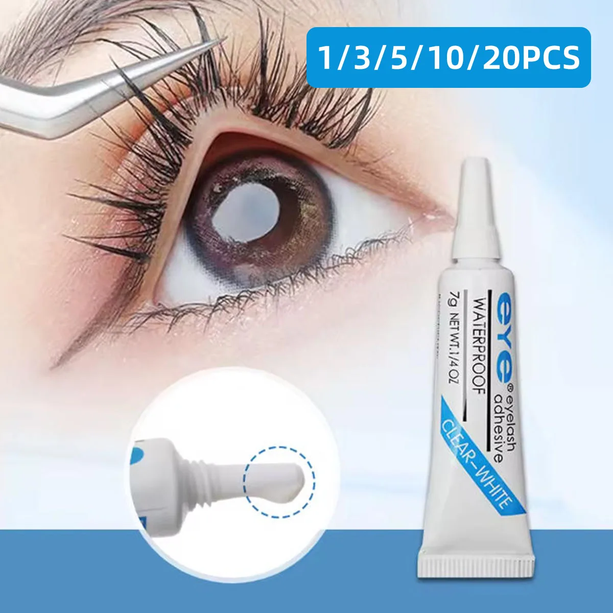 Eyelash Glue Non Irritating Quick Drying Fake Eyelash Glue Waterproof Quick Drying Long-Lasting Firm Glue Beauty Eyelash Tool