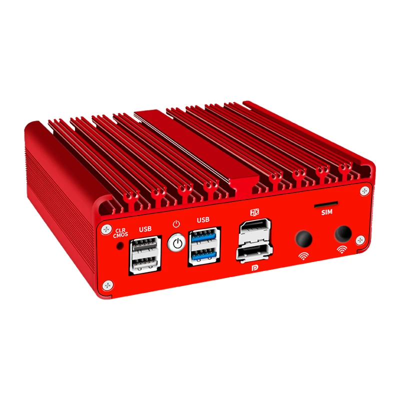 رخيصة 4 2.5 Lan Box خادم الكمبيوتر المدمج Pfsense Firewall Ddr5 Linux Soft Router J4125 N5105 N150 بدون مروحة كمبيوتر صناعي صغير