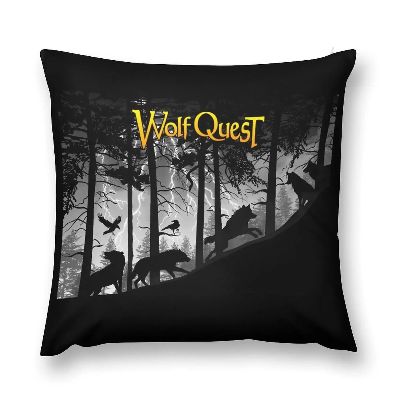 

Wolf Pack in Storm - WolfQuest Dream Throw Pillow Rectangular Cushion Cover bed pillows pillow