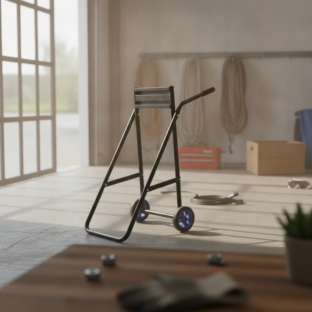 Outboard Motor Display Stand Folding Support Steel Construction Chariot Pliant for Garage and Work Area