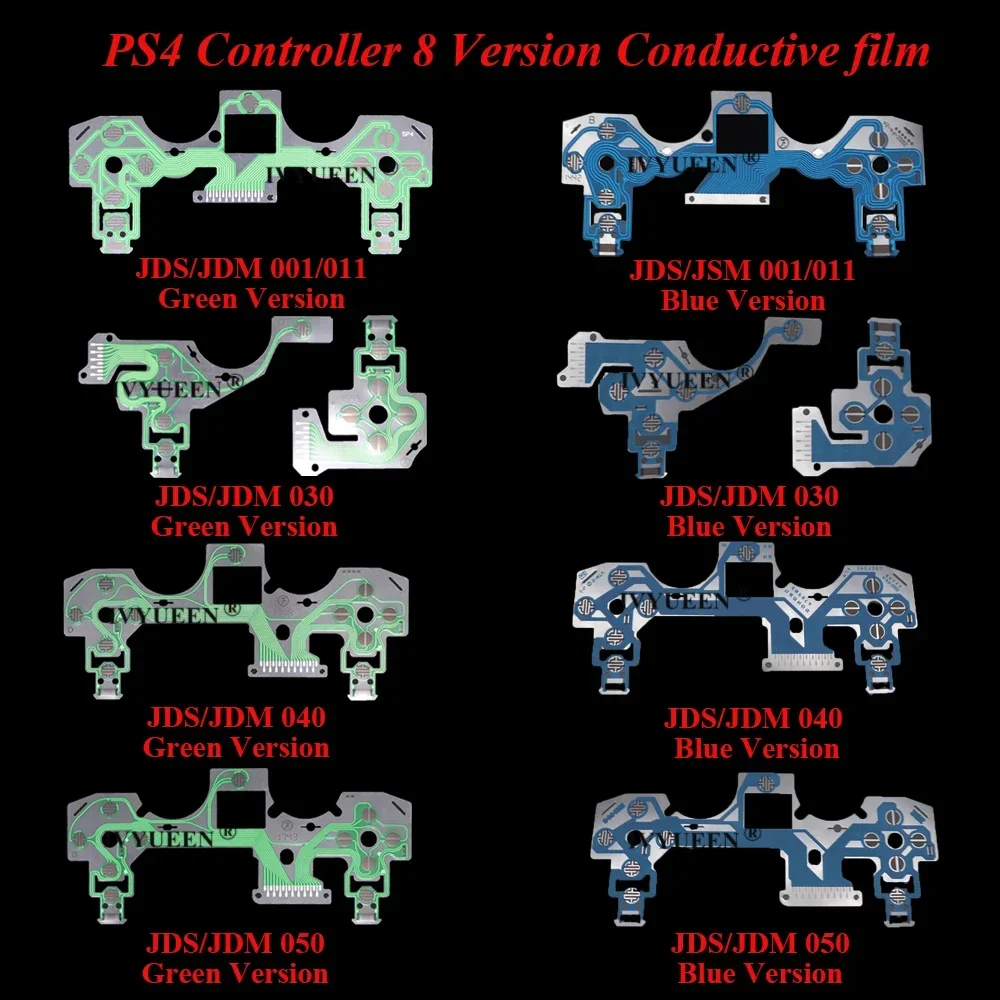 10 PCS Replacement Conductive Film for PlayStation 4 PS4 PRO Slim Controller Conducting Film Keypad Flex Cable JDM JDS 050 040