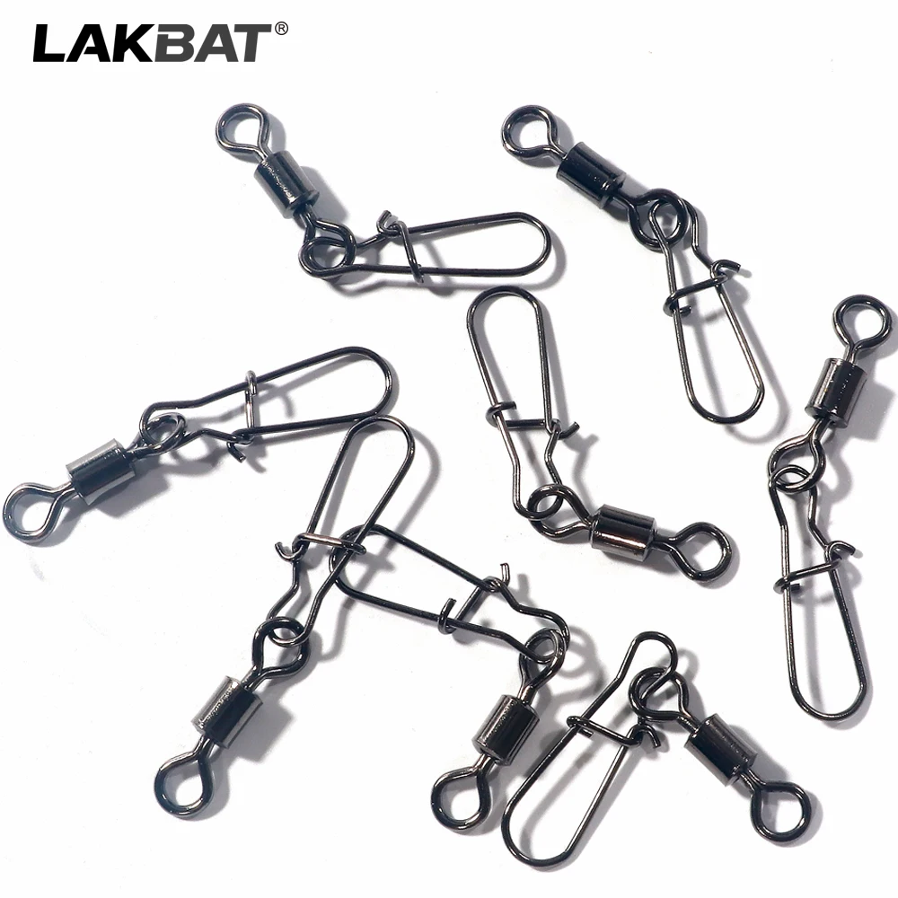 LAKBAT Edelstahl-Wirbelgelenk mit Kugellager, Angelzubehör, Drehgelenk, Multi-Spezifikationen-Kombi-Set – Detail 6