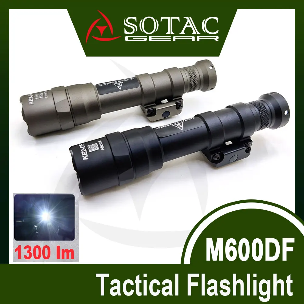 Lanterna tática SOTAC M600DF de alto lúmen1300 Scout Light com interruptor de pressão remoto para trilho de caça