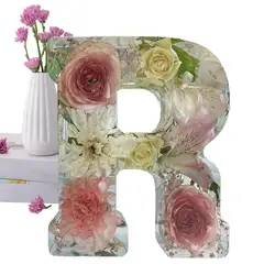 Flower Letter Night Light Decorative Initial Letter Led Floral Lights Creative Table Light Night Lamp Glowing Decoration For