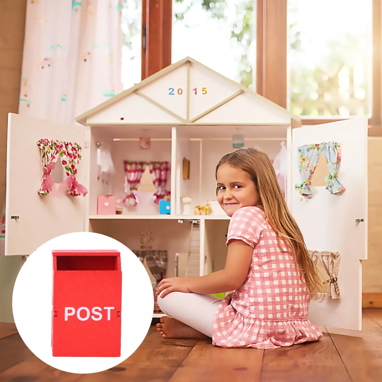1Pcs Miniature Mailbox Mini House Furniture Letter Box Decoration Home Scene Accessories Vintage Style Mini House Mailbox