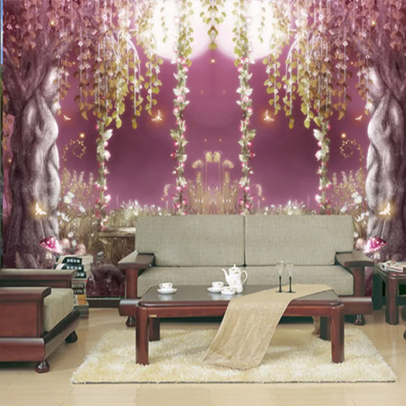 Customized European Fairy Tale Forest Romantic Moonlight 3D Mural Wallpaper Living Room Bed room Wedding TV Sofa Background wall