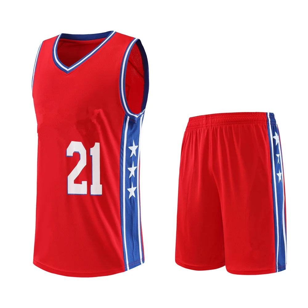 NEW 24/25 American Men's sports kit EMBIID 21 Fans Basketball Jerseys Men game team Short sleeve uniform training Vest and short