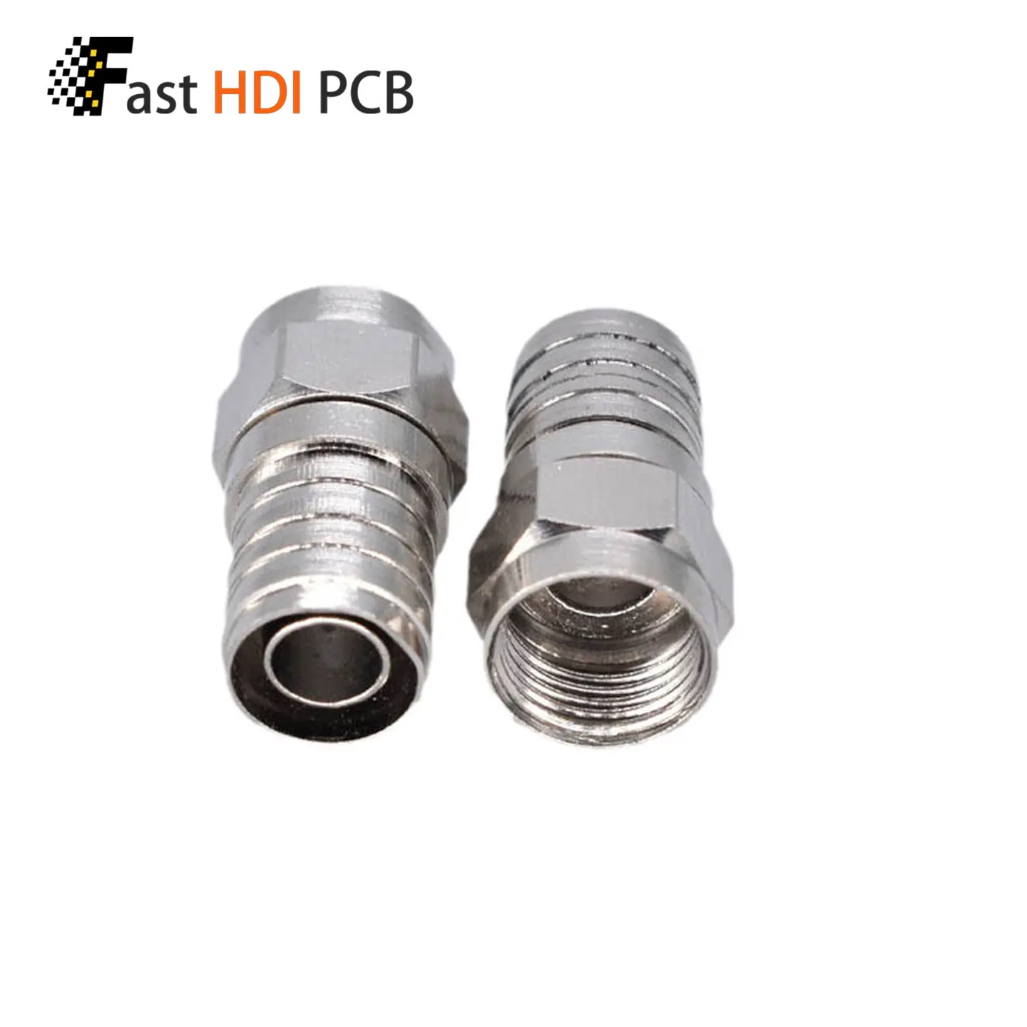 F Type Male Crimp Connector for RG6 RG59 Coaxial Cable 6U Gold Plated Cold Crimp Fitting for Cable TV Satellite Antenna Set Top