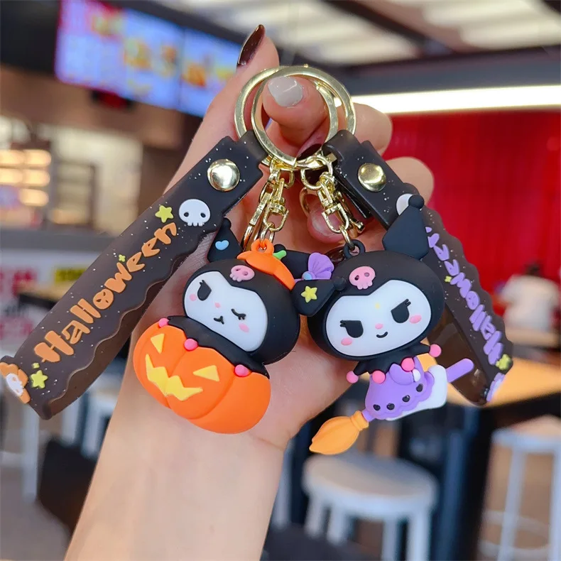 Anime Cute Sanrio Kuromi Keychain Car Key Pendant Backpack Decoration Couple Cute Kids Toys Birthday Halloween Gift For Girls