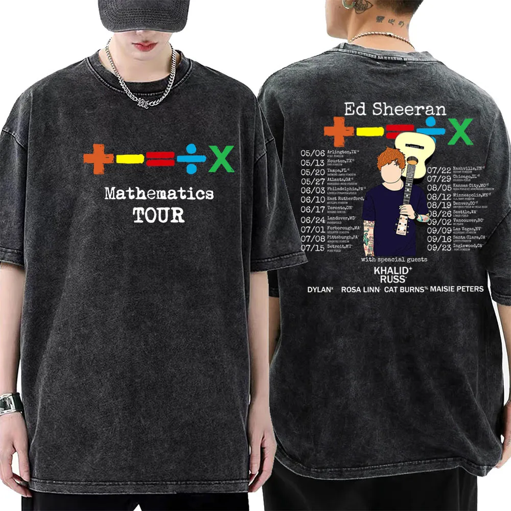 Ed Sheeran Mathematics Tour 2024 Washed T-Shirts Ed Sheeran tee shirt