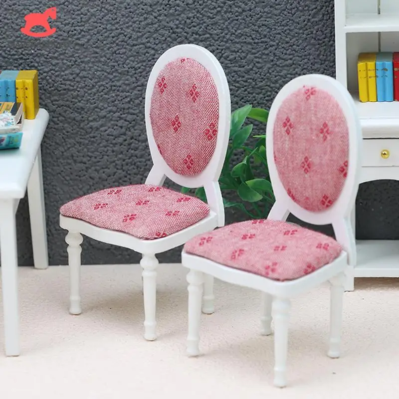 

1pcs 1:12 Dollhouse Simulation Retro Sofa Chair Round Stool Model Furniture Living Room Bedroom Scene Decor Accessories Toy