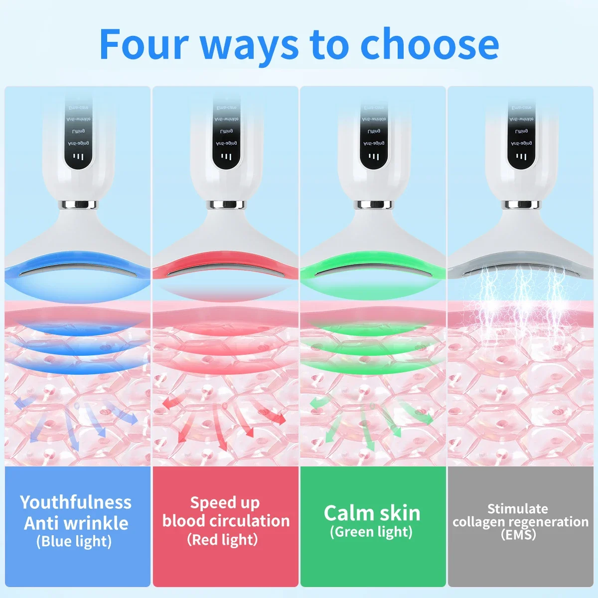 Hot Cool Neck Face Massager EMS LED Photon Therapy Facial Lifting Machine Anti Wrinkle Remove Double Chin Beauty Device Skincare