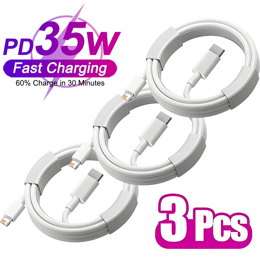 1-3PCS 35W PD Fast Charging USB C Cable for iPhone 16 15 14 Plus 13 12 11 Pro Max USB Data Line Type C Charger Cable Accessories