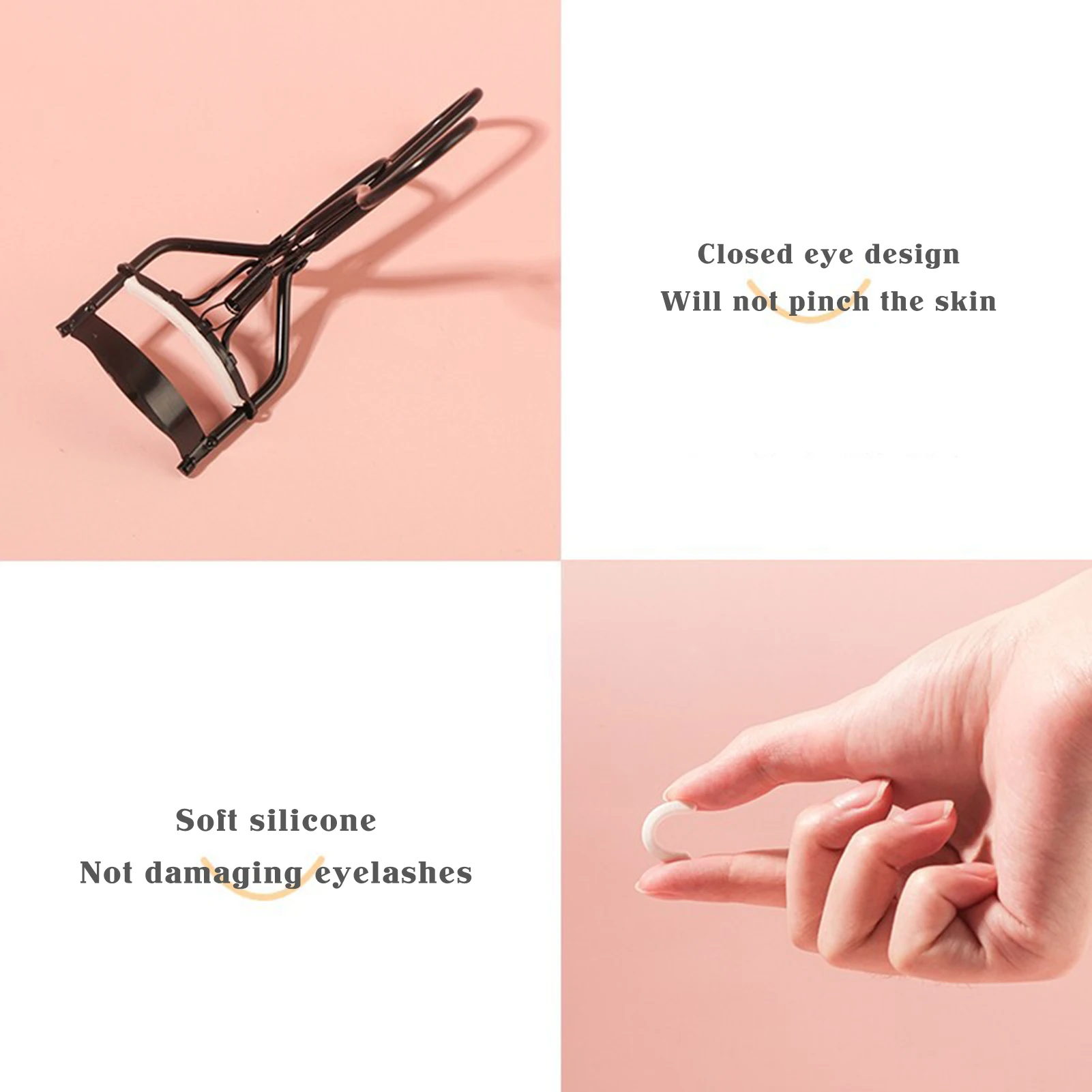 أداة تجعيد الرموش الصغيرة لتجعيد الرموش المقطعية اليدوية من الفولاذ المقاوم للصدأ المجزأة للمبتدئين في المكياج اليومي