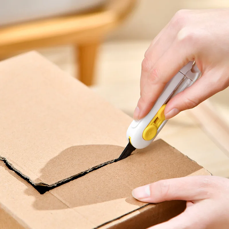 صندوق قاطع صندوق مغناطيسي صغير قاطع صندوق قفل أمان لفتح حزم كرتون فتاحة صندوق الحلاقة مثالية للاستخدام المنزلي #5