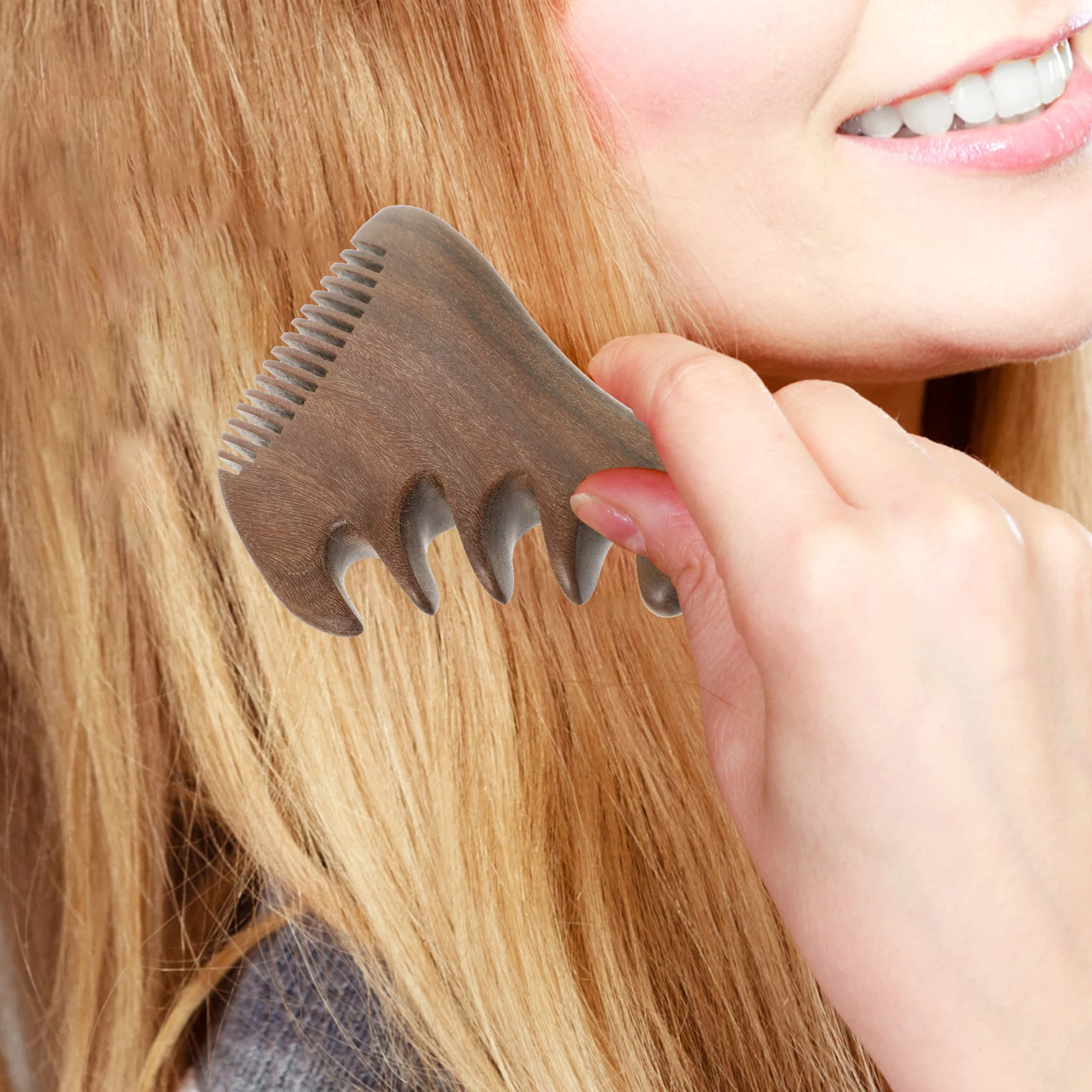 

Massage Comb Hair Health Tool Wood Modeling Multi-functional Scalp Caring Green Sandalwood for