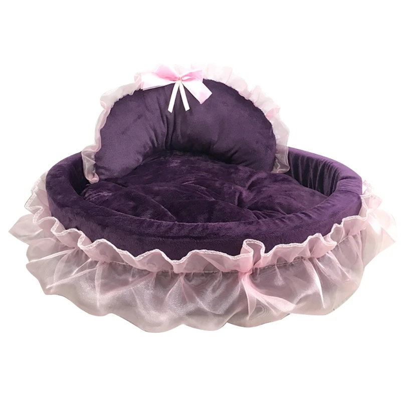 Ruffled Pet Princess Bed Kitten Puppy Wedding Gift for Pet Detachable Cushion Drop shipping