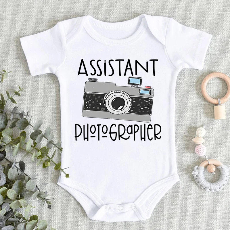 1Pcs Soft Cotton Newborn Bodysuits Funny Camera Pattern Short Sleeve Baby Boy Girl Clothing Autumn Fashion Cotton Infant Romper