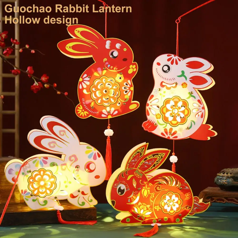 Lanterna chinesa tradicional para o festival, presente luminoso do brinquedo, chinês, desenhos animados, coelho, portátil, antigo, DIY, Mid-Autumn