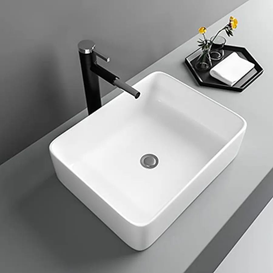 

Раковина-чаша 19x15 см прямоугольная для ванной комнаты, белая, керамическая, для установки на столешницу