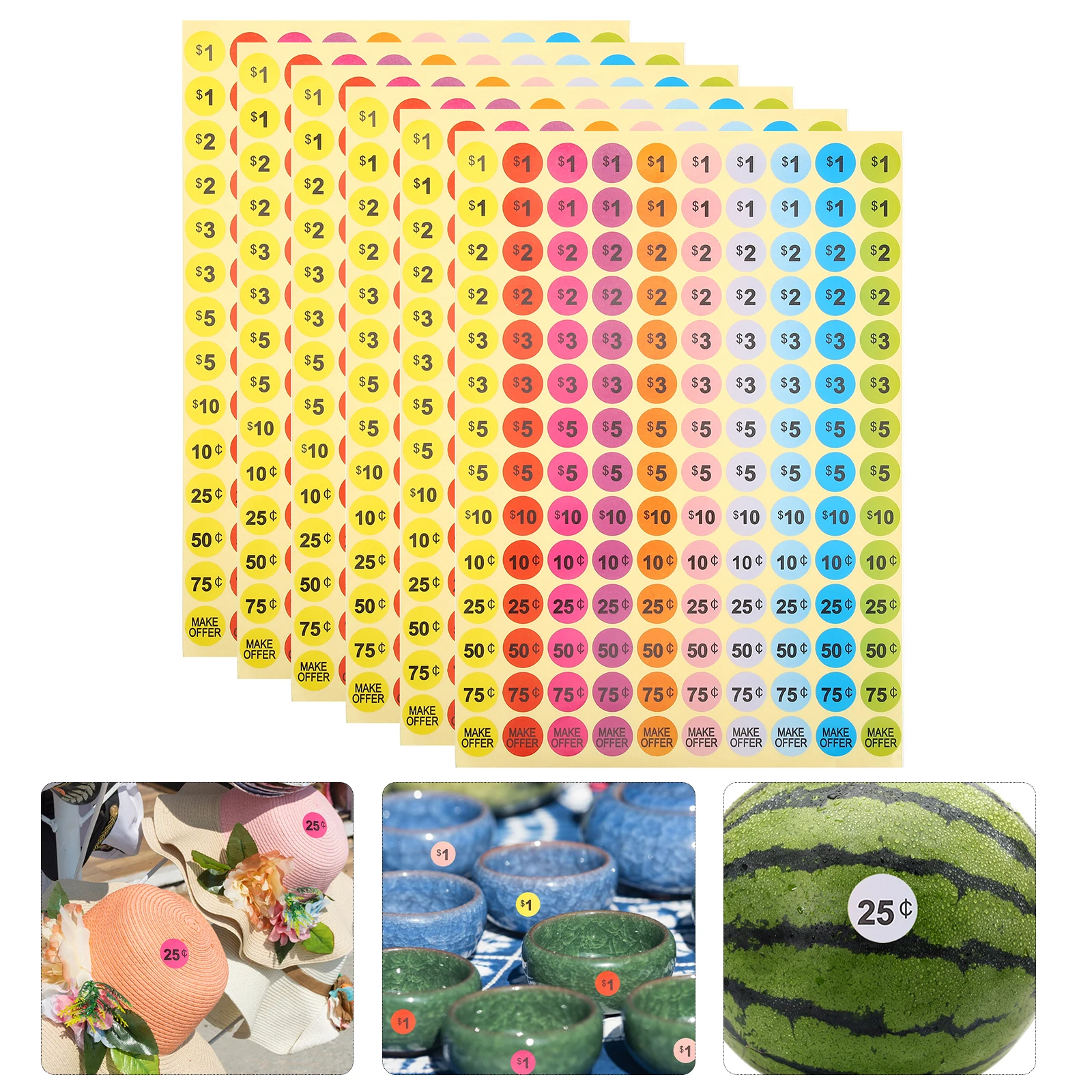 

30pcs Pricing Labels Pre Printed Retail Price Stickers for Garage Yard Sale Market Small Business Shops Store Display