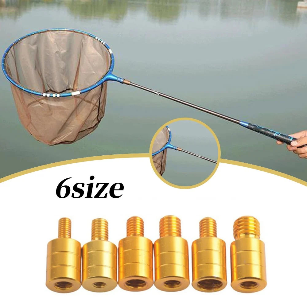 1Pc Fishing Net Rod Pod Connector M8/M10/M12 Aluminum Alloy Screw Net Head Adapter Fishing Landing Harpoon Parts Fishing Tools