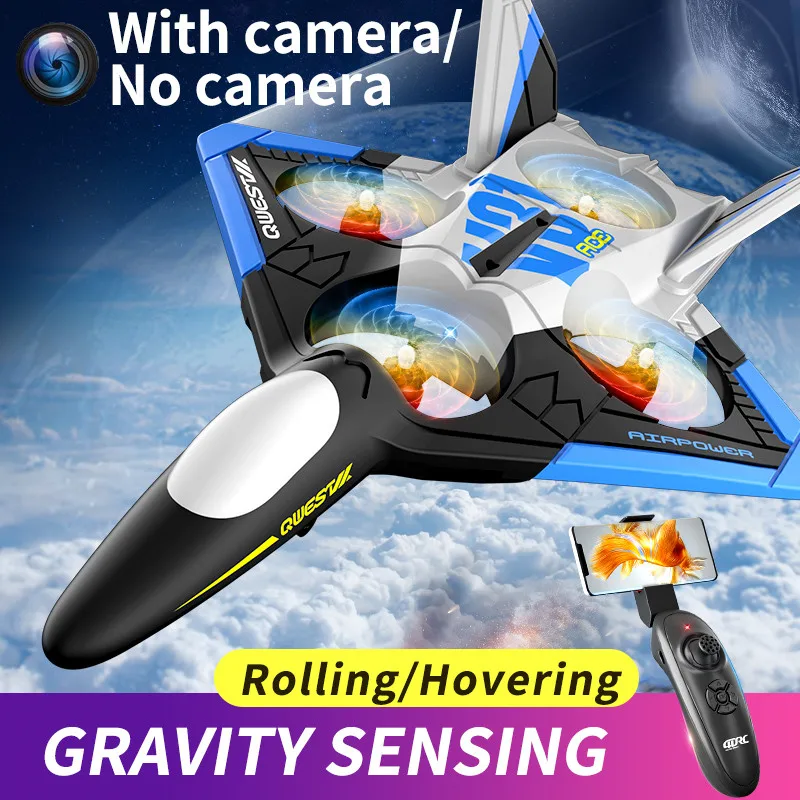 Foam Plane With 4K Camera LED Lights Glider RC Aircraft 2.4G Remote Control Helicopter Outdoor Fighter Hobby Airplane Toys Gift