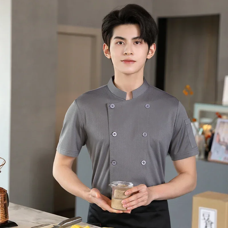 2025halloween Veste de Chef pour hommes, uniforme de cuisine de Service alimentaire, veste de cuisinier pour femme, chemise