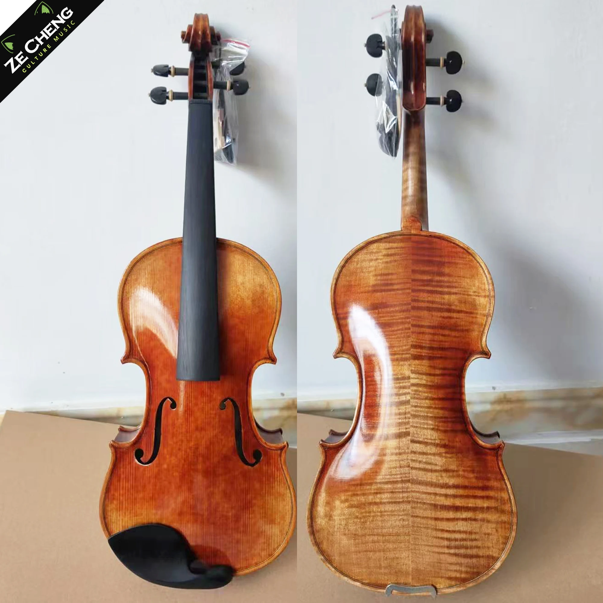Teen Intermediate Viola 13-14 Inch, Solid Wood Spruce Top Maple Back, Complete Set, Rich Sound for Advancing Players